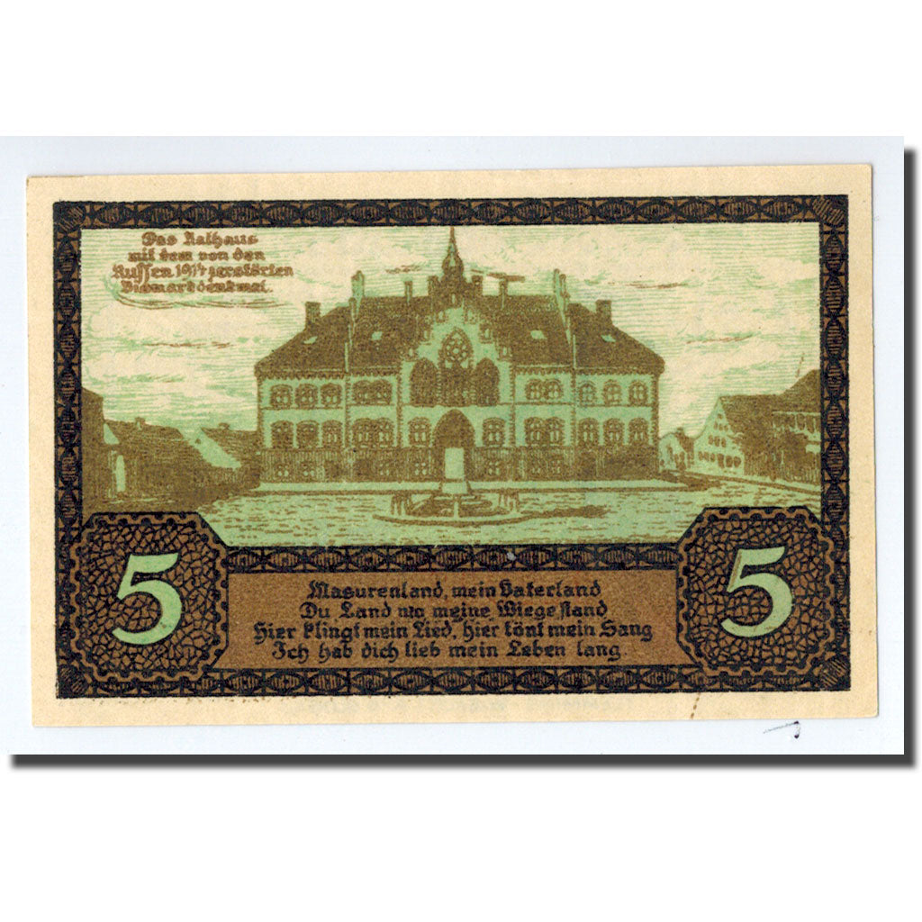 Geldschein, Deutschland, Johannisburg, 5 Pfennig, manoir, 1920, 1920-10-01