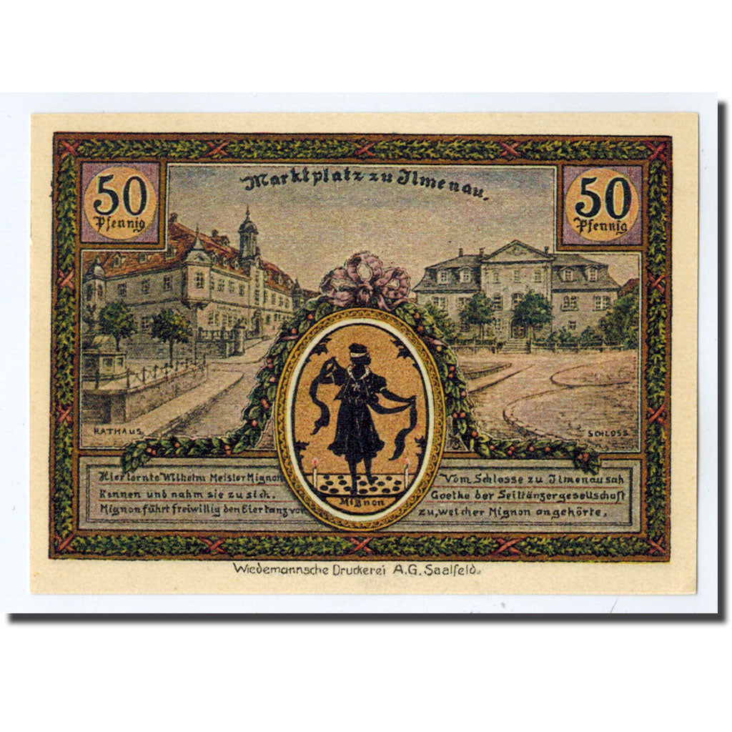 Banknot, Niemcy, Ilmenau Stadt, 50 Pfennig, place, 1921, Undated, UNC(63)