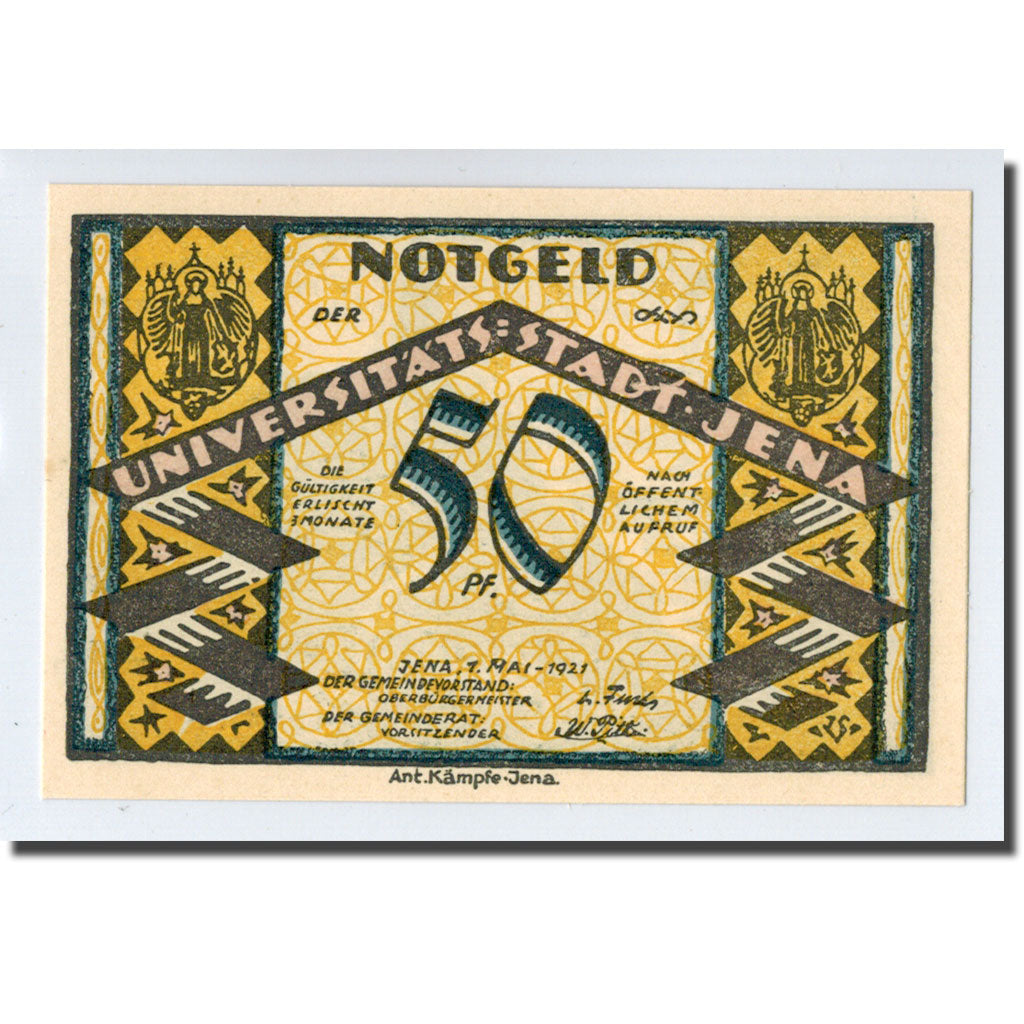 Biljet, Duitsland, Jena Stadt, 50 Pfennig, paysage 2, 1921, 1921-05-01, SPL