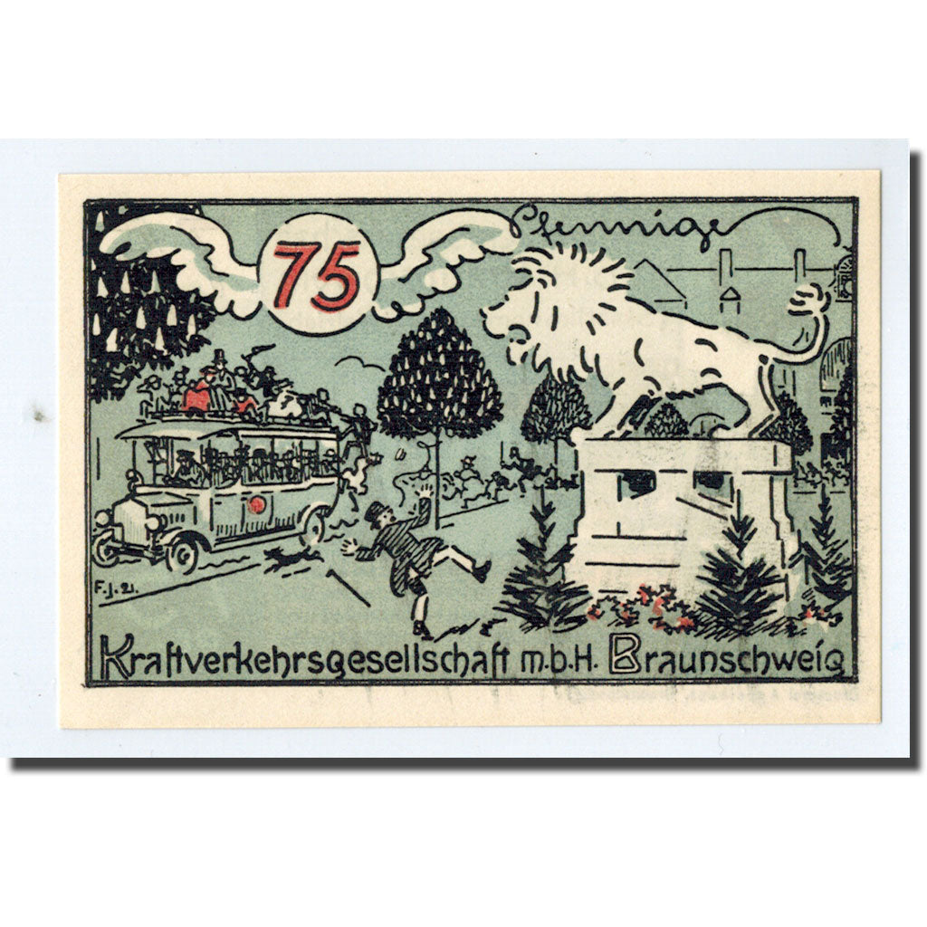 Billete, Alemania, Braunschweig, 75 Pfennig, personnage, 1921, 1921-07-01, SC