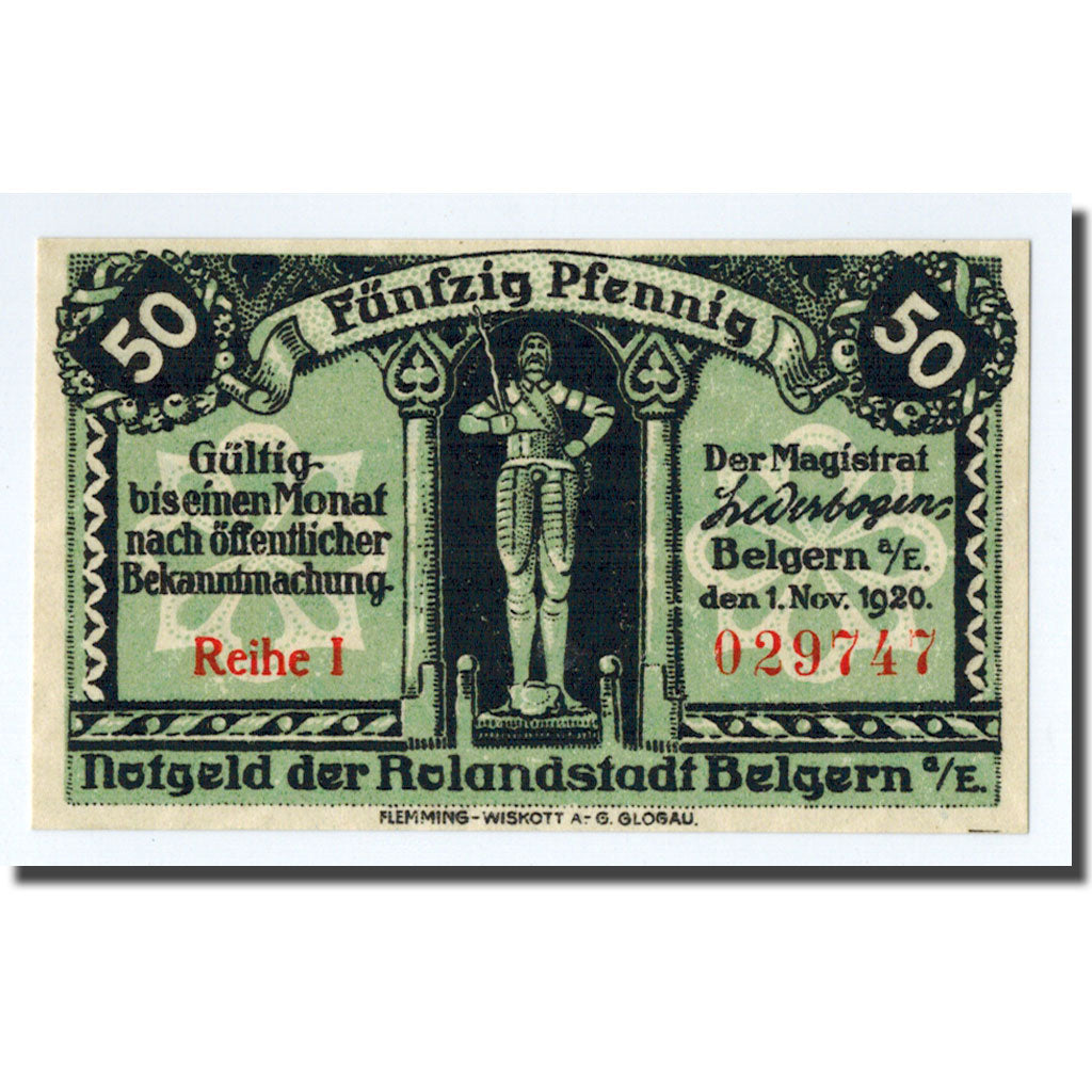 Billet, Allemagne, Belgern a.Elbe, 50 Pfennig, paysage, 1920, 1920-11-01, SPL
