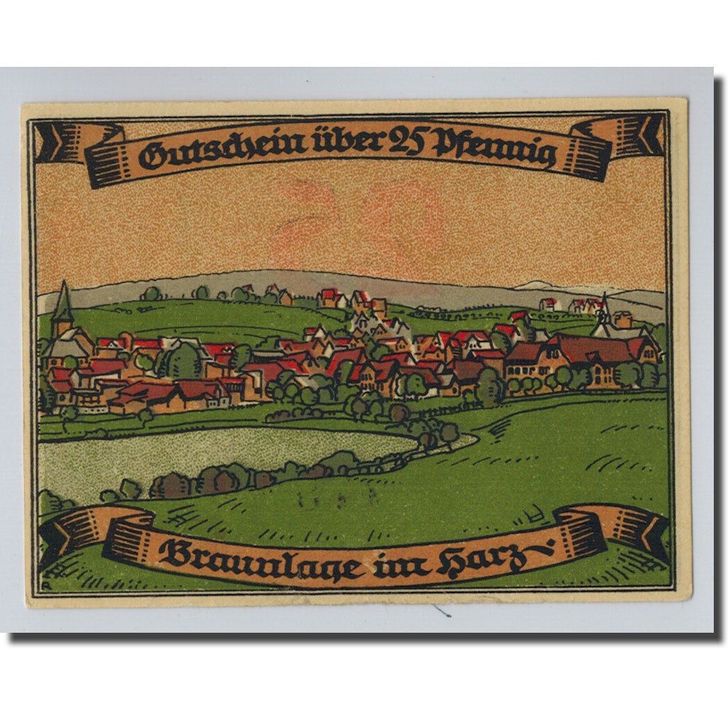 Banknote, Germany, Braunlage, 25 Pfennig, paysage, 1921, 1921-12-31, UNC(63)