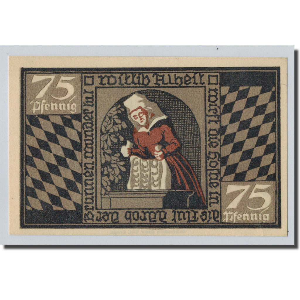 Banknote, Germany, Blomberg, 75 Pfennig, personnage, 1921, UNC(63), Mehl:120.1