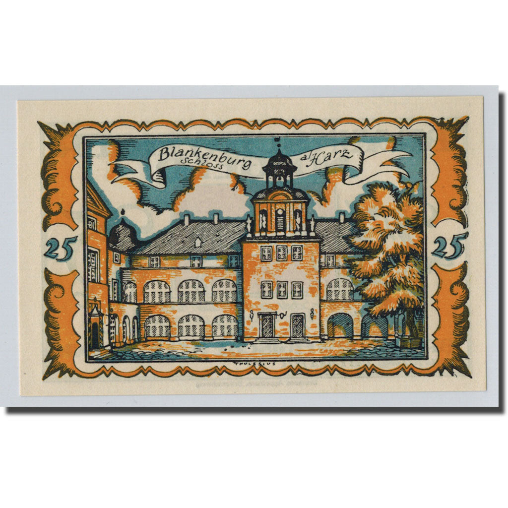 Billet, Allemagne, Braunschweig, 25 Pfennig, Monument, 1921, 1921-05-01, SPL