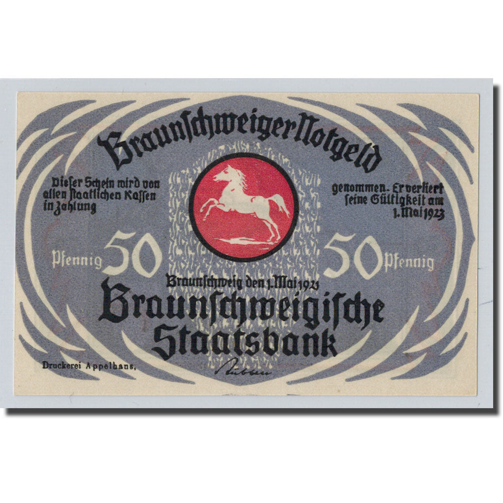 Biljet, Duitsland, Braunschweig, 50 Pfennig, personnage, 1921, 1921-05-01, SPL
