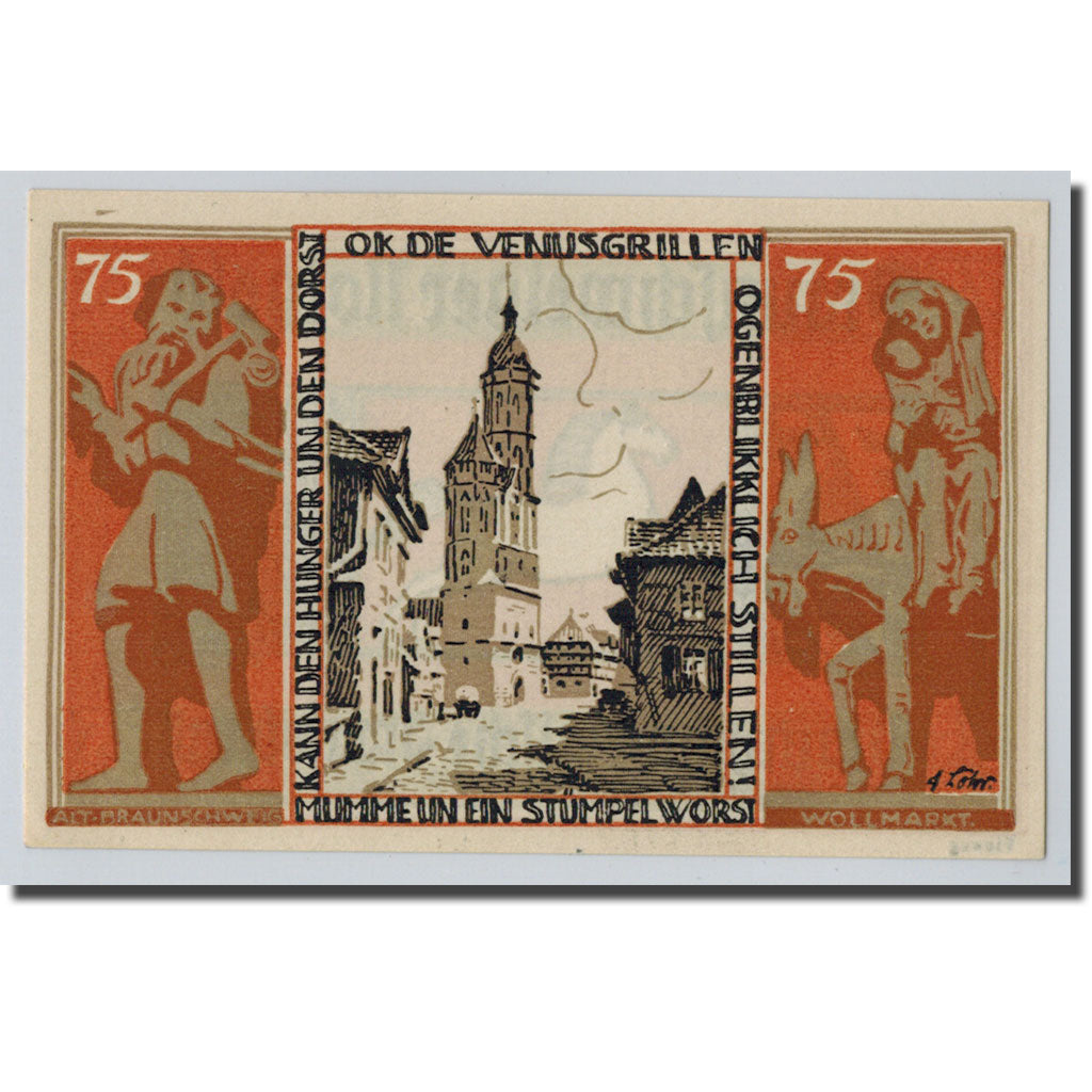 Banconote, Germania, Braunschweig, 75 Pfennig, ruelle 1, 1921, 1921-05-01, SPL