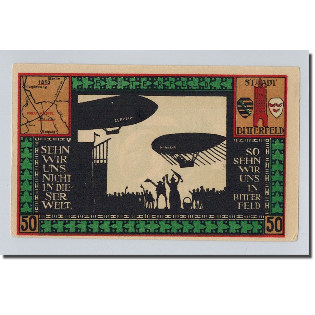 Billete, Alemania, Bitterfeld Stadt, 50 Pfennig, personnage, 1921, SC
