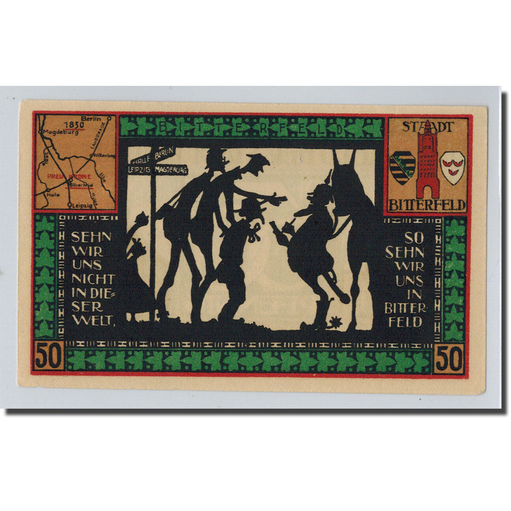 Banknote, Germany, Bitterfeld Stadt, 50 Pfennig, personnage 2, 1921, UNC(63)