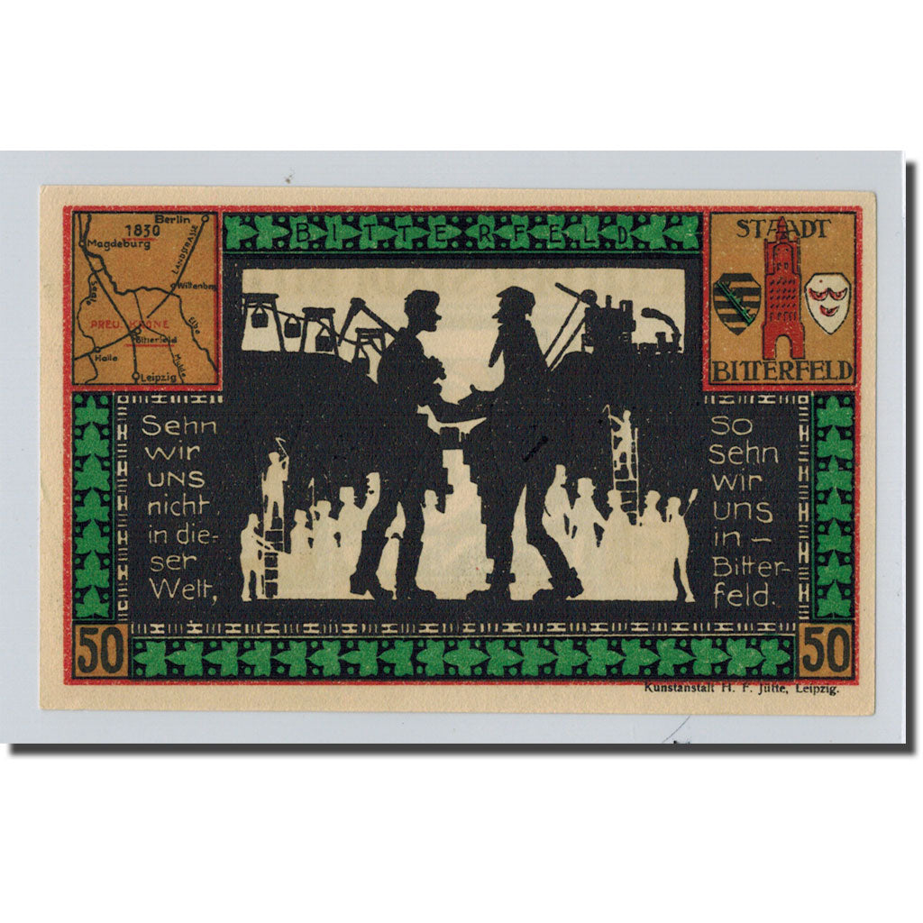Banknote, Germany, Bitterfeld Stadt, 50 Pfennig, personnage 4, 1921, UNC(63)