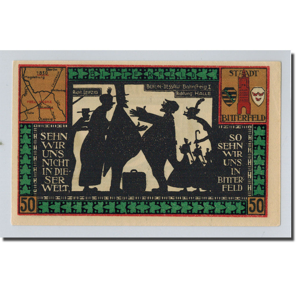 Banconote, Germania, Bitterfeld Stadt, 50 Pfennig, personnage 5, 1921, SPL