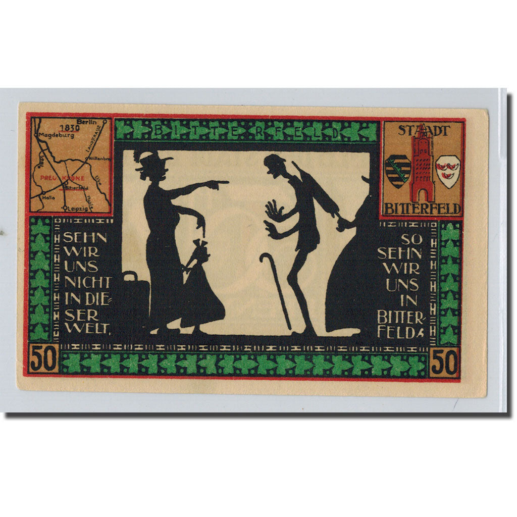 Banknote, Germany, Bitterfeld Stadt, 50 Pfennig, personnage 6, 1921, UNC(63)