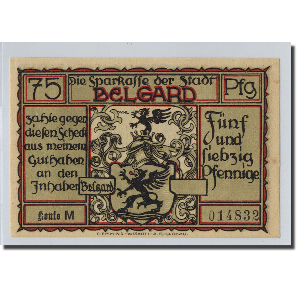 Banknote, Germany, Belgard a. Persante Stadt, 75 Pfennig, cavalier, O.D