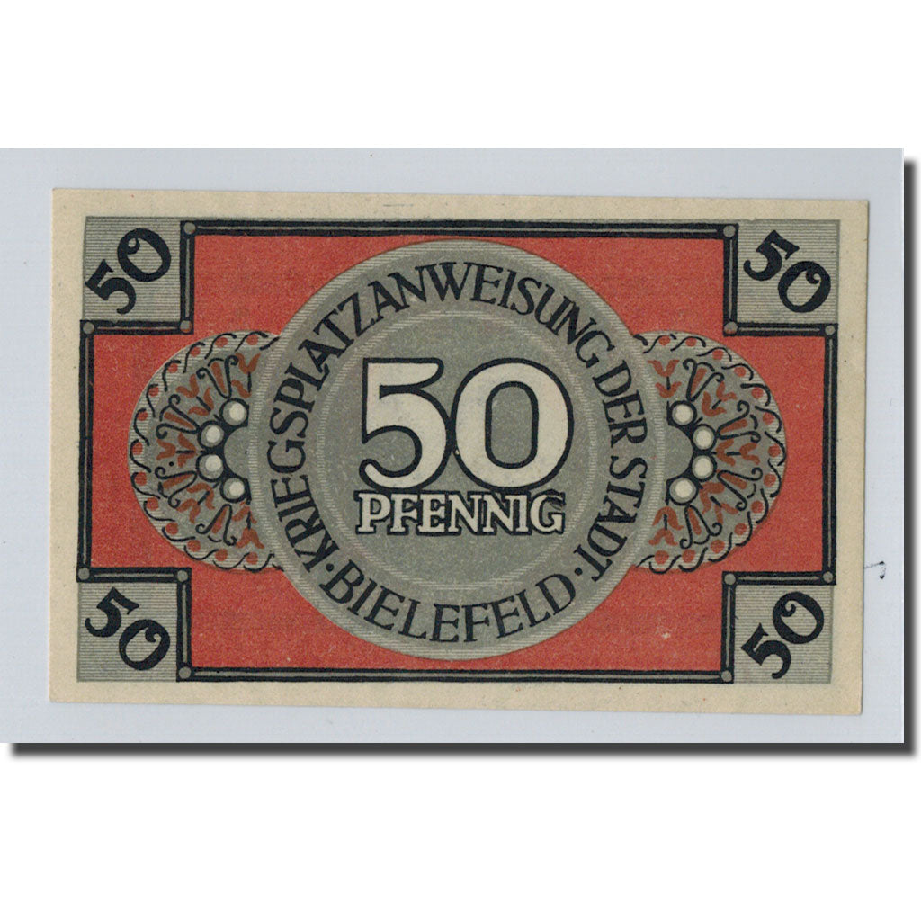 Biljet, Duitsland, Bielefeld, 50 Pfennig, château, 1918, 1918-01-01, SPL