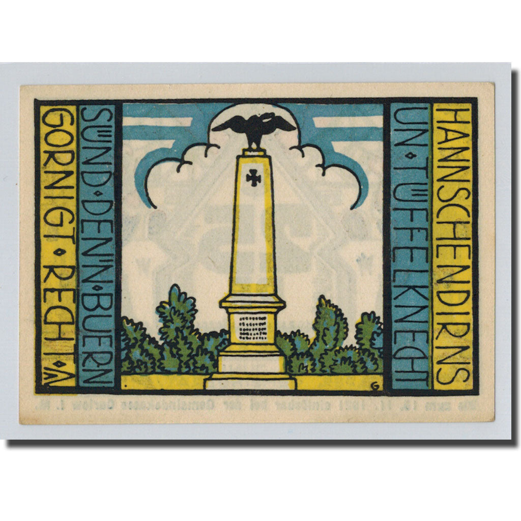 Geldschein, Deutschland, Carlow, 25 Pfennig, Monument, 1921, 1921-06-15, UNZ-