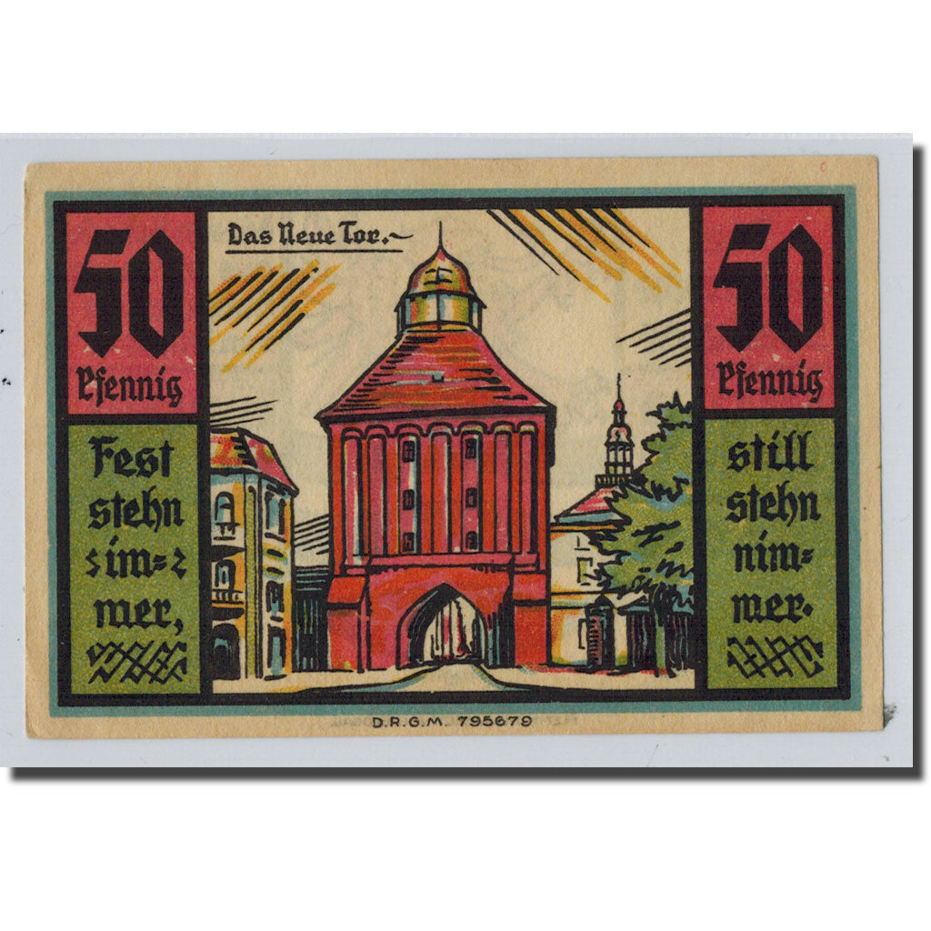 Banconote, Germania, Stolp, 50 Pfennig, Ecusson, O.D, SPL, Mehl:1274.1