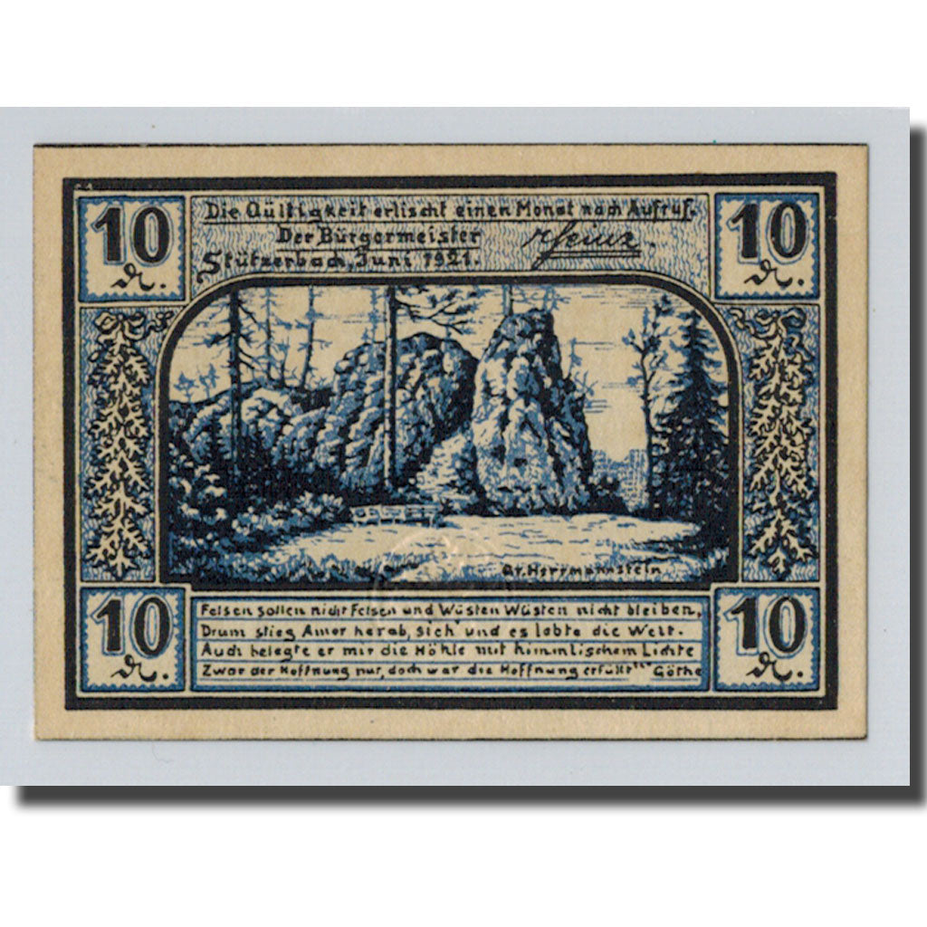 Banknote, Germany, Stützerbach, 10 Pfennig, Maison, 1921, UNC(63), Mehl:1287.3