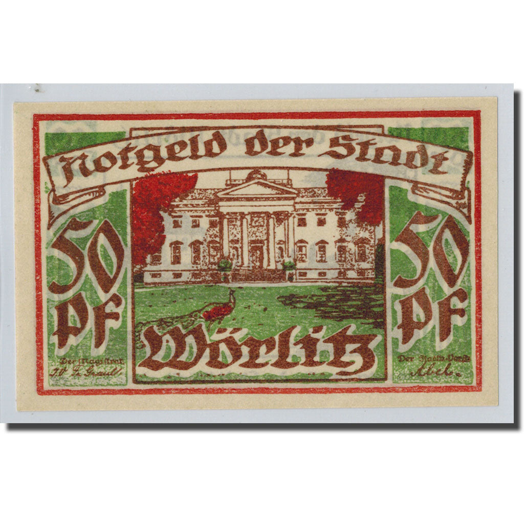Banknote, Germany, Wörlitz, 50 Pfennig, paysage, O.D, UNC(63), Mehl:1450.1