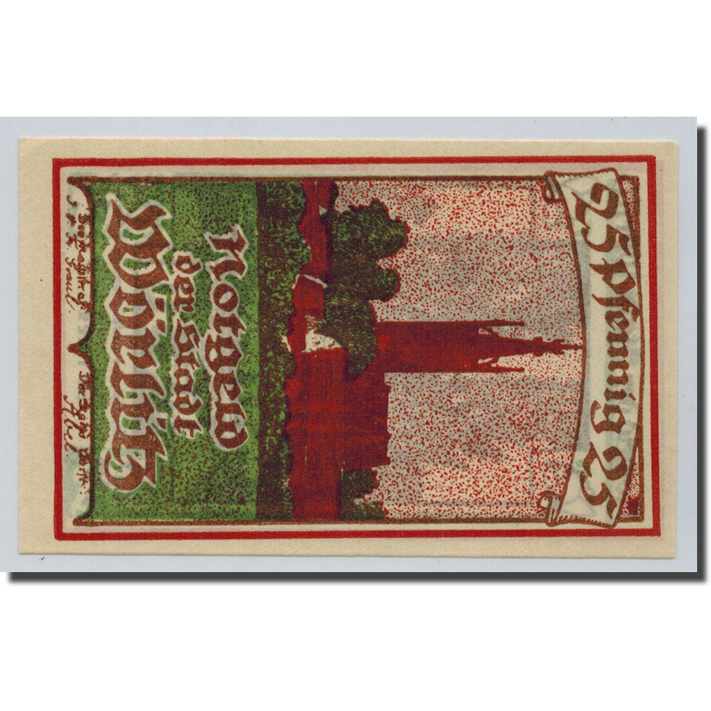 Banconote, Germania, Wörlitz, 25 Pfennig, paysage, O.D, SPL, Mehl:1450.1