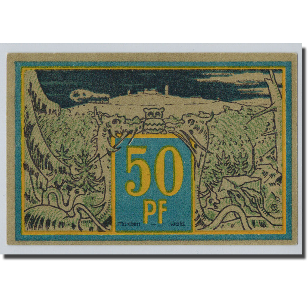 Banconote, Germania, Wernigerode, 50 Pfennig, paysage, 1921, 1921-03-01, SPL