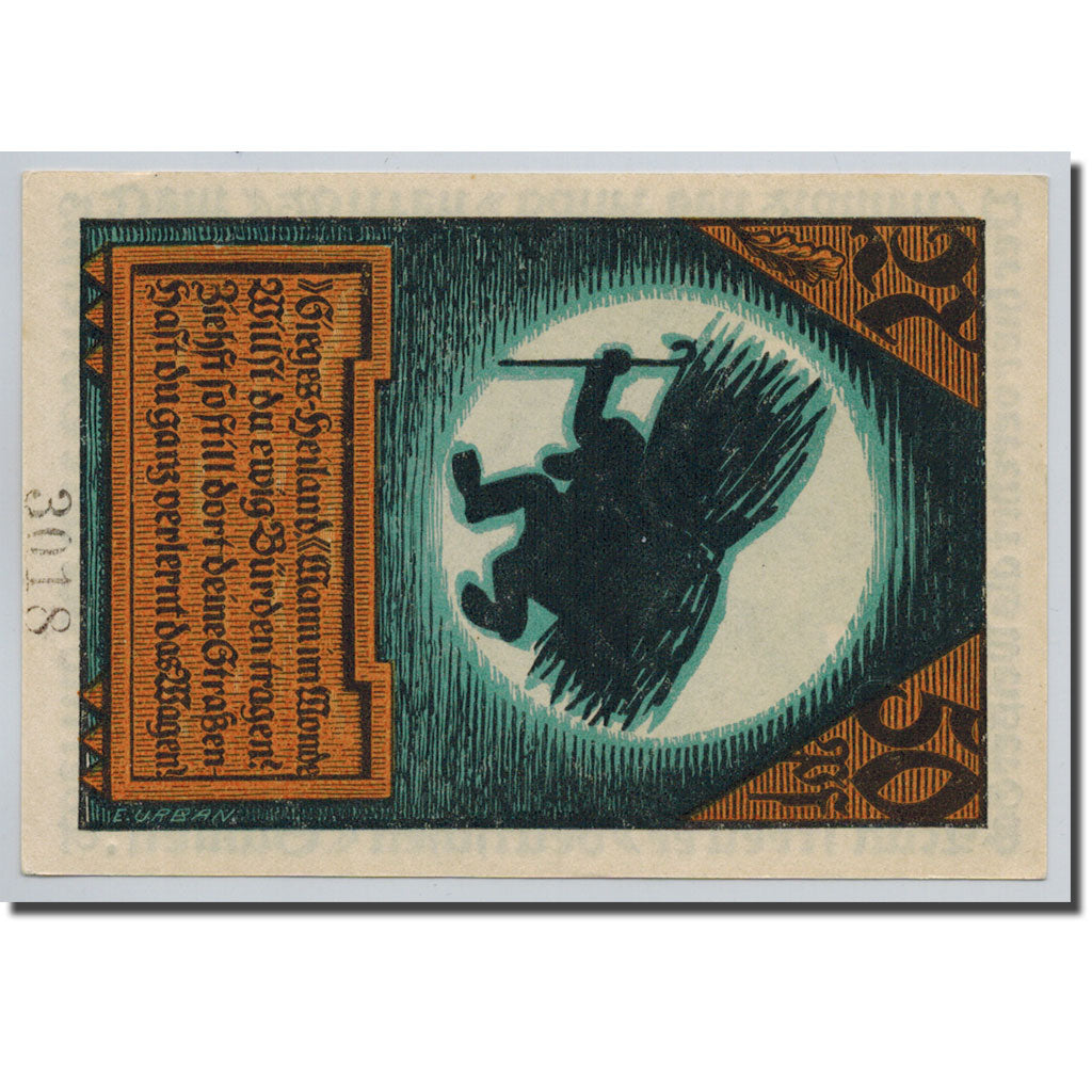 Banconote, Germania, Wettin Stadt, 50 Pfennig, personnage, O.D, SPL, Mehl:1421