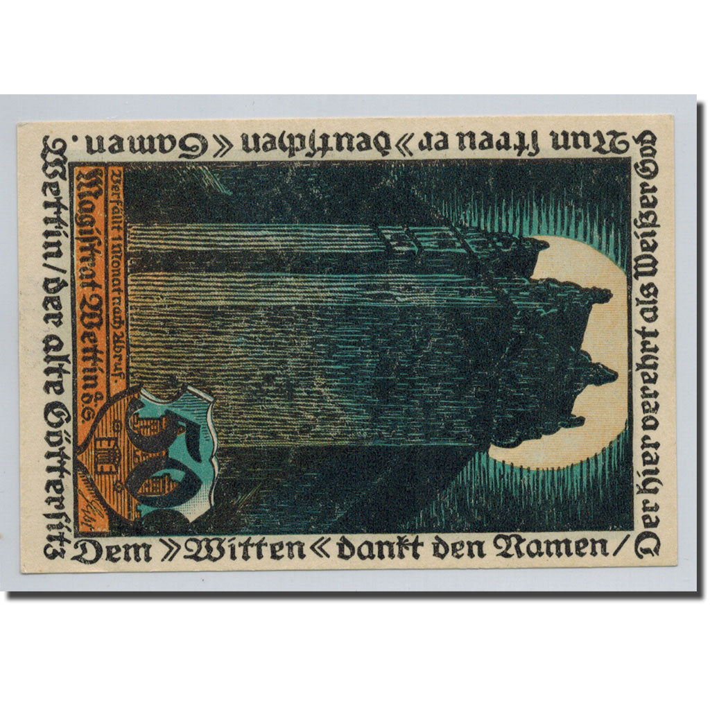 Banconote, Germania, Wettin Stadt, 50 Pfennig, personnage, O.D, SPL, Mehl:1421