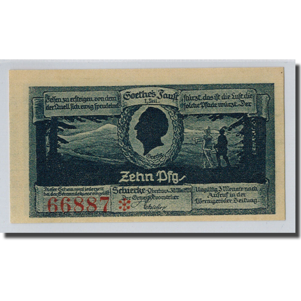 Banknote, Germany, Schierke im Harz, 10 Pfennig, paysage, 1921, 1921-05-30
