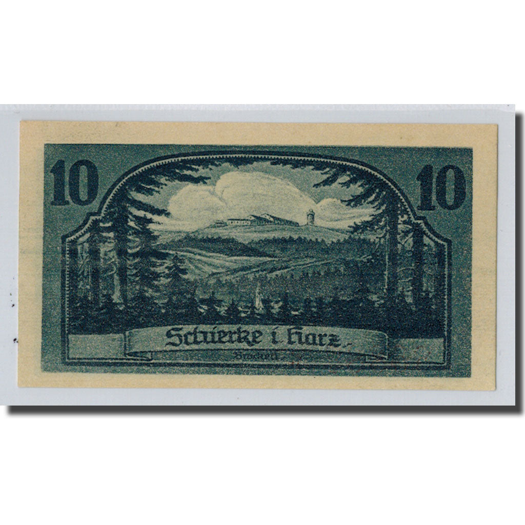 Banknote, Germany, Schierke im Harz, 10 Pfennig, paysage, 1921, 1921-05-30