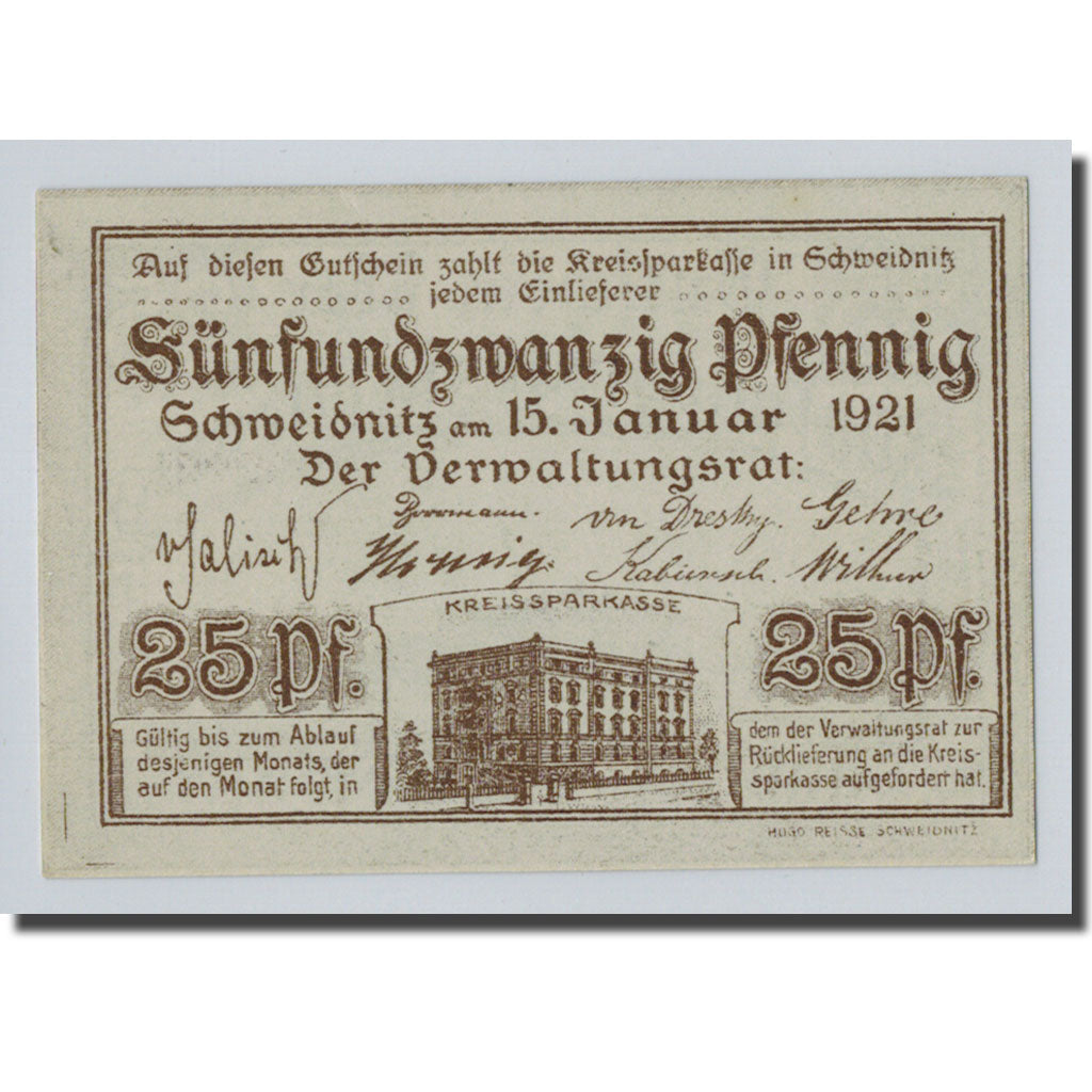 Banconote, Germania, Trier, 25 Pfennig, paysage, 1921, 1921-01-15, SPL