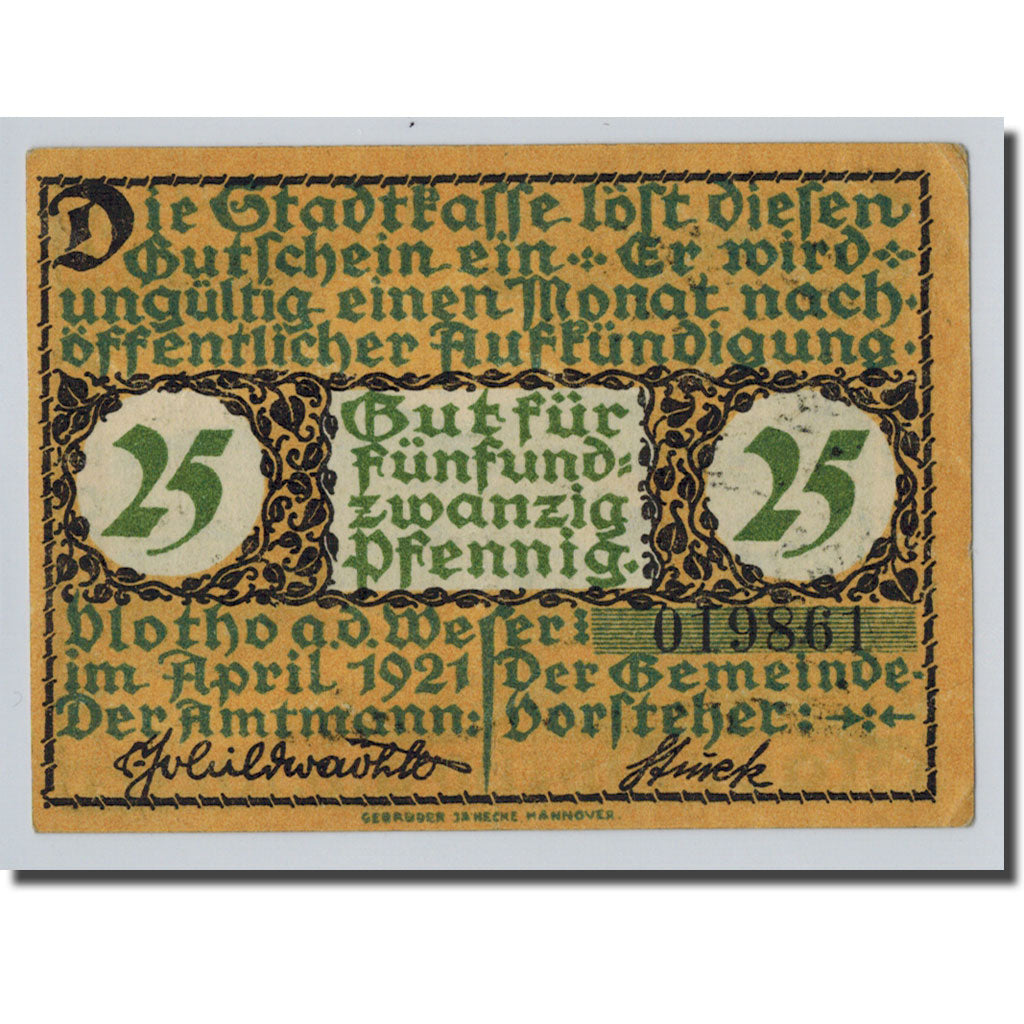 Banknote, Germany, Voltho, 25 Pfennig, paysage, 1921, UNC(63), Mehl:1366.1
