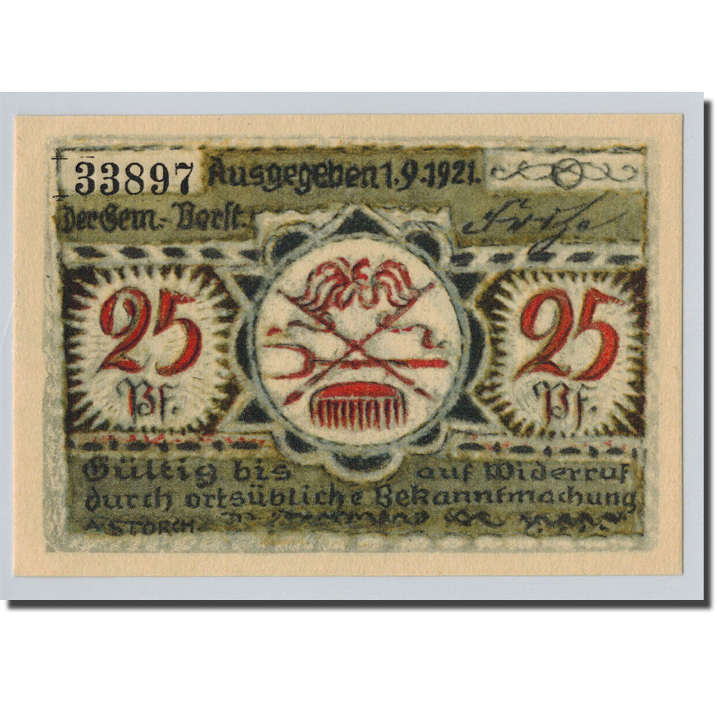 Banknote, Germany, Volkstedt, 25 Pfennig, Objets, 1921, 1921-09-01, UNC(63)