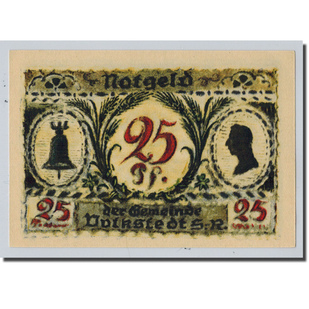 Banknote, Germany, Volkstedt, 25 Pfennig, Objets, 1921, 1921-09-01, UNC(63)