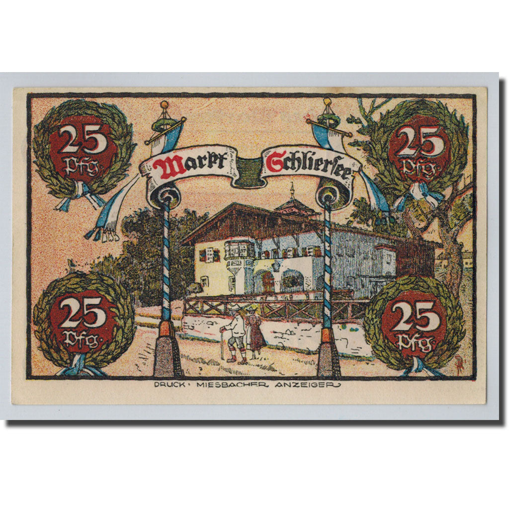 Banconote, Germania, Schliersee, 25 Pfennig, paysage, 1921, 1921-06-15, SPL
