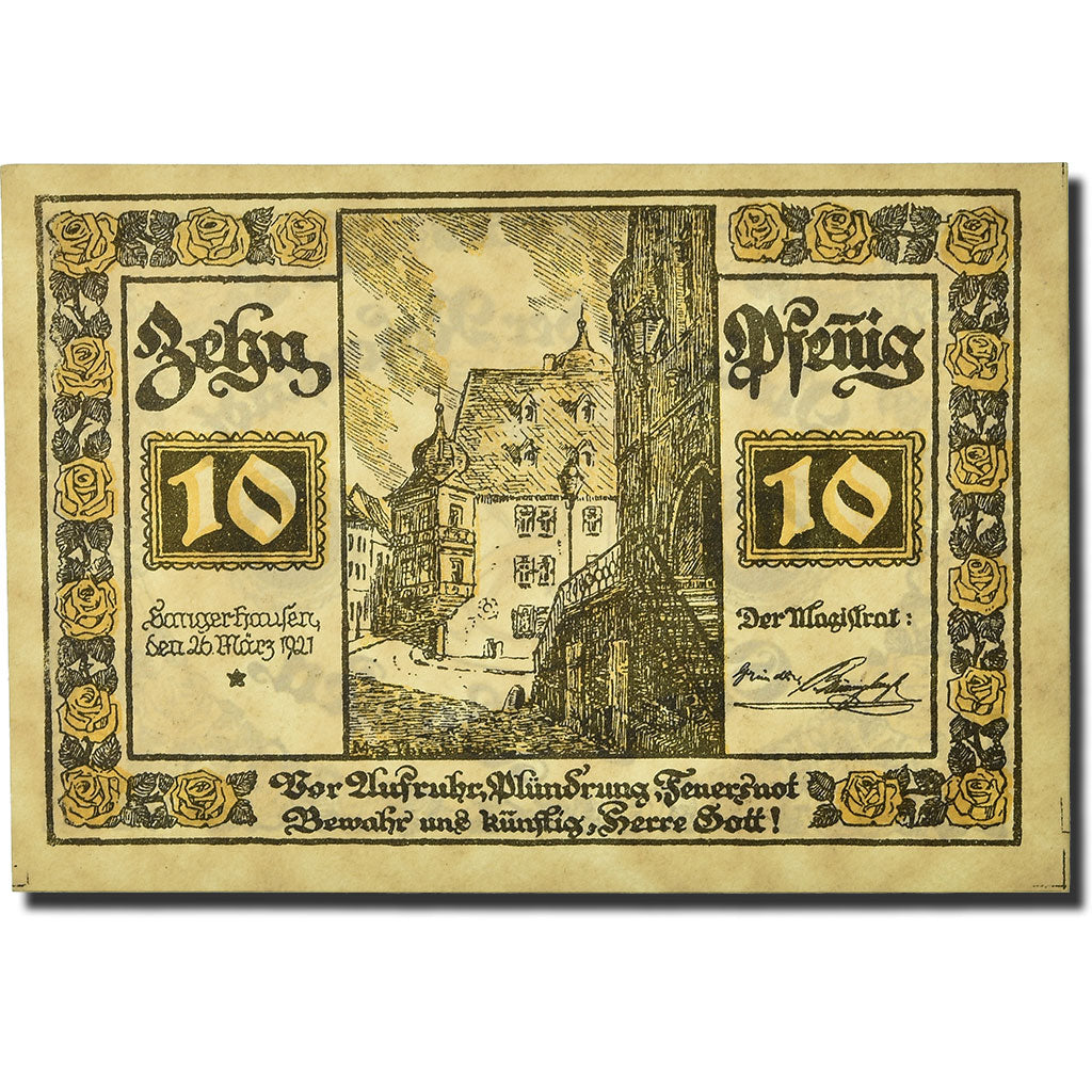 Banconote, Germania, Sangerhausen, 10 Pfennig, Ecusson, 1921, 1921-03-26, SPL
