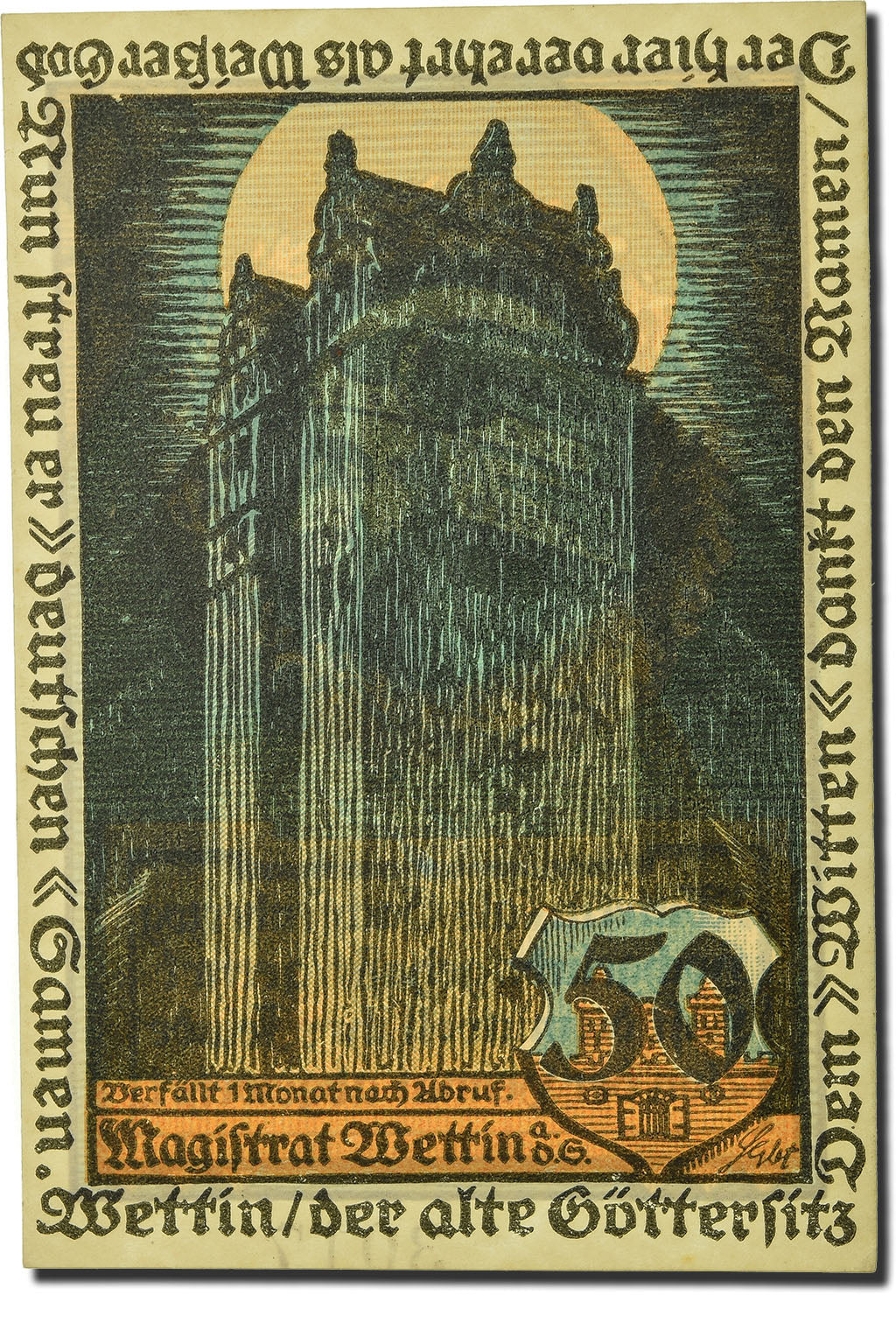 Banconote, Germania, Stützerbach, 50 Pfennig, paysage, 1921, SPL, Mehl:1287.3