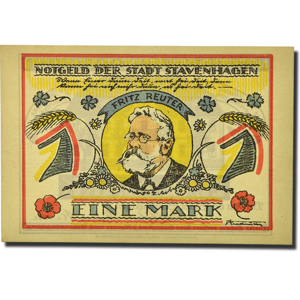 Banconote, Germania, Stavenhagen, 1 Mark, manoir, O.D, SPL, Mehl:1257.1