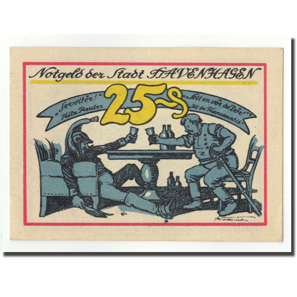 Banknot, Niemcy, Stavenhagen, 25 Pfennig, paysage, O.D, Undated, UNC(63)