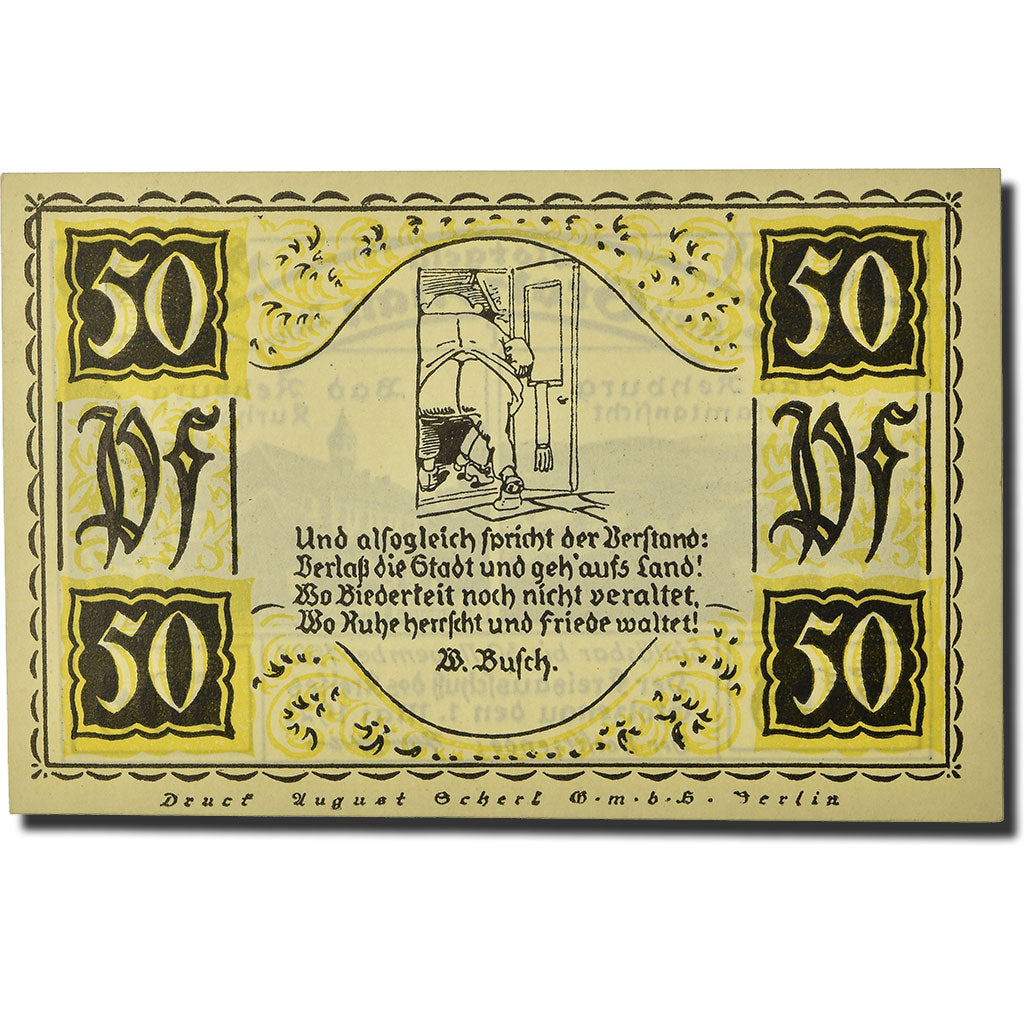 Banconote, Germania, Stolzenau a.d Weser, 50 Pfennig, paysage, 1921, 1921-04-30