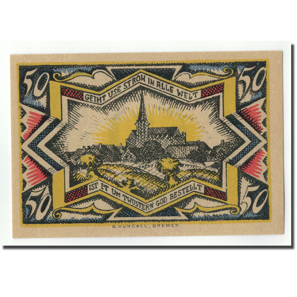 Banconote, Germania, Twistringen, 50 Pfennig, Eglise, 1921, 1921-09-01, SPL