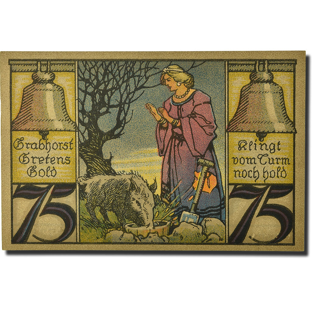 Banknot, Niemcy, Twistringen, 75 Pfennig, personnage, 1921, 1921-09-28, UNC(63)