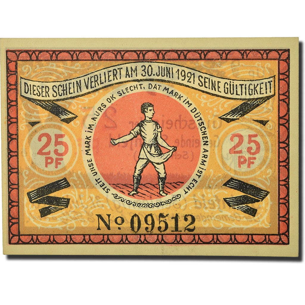 Banconote, Germania, Steinfeld Gemeinde, 25 Pfennig, Ecusson, 1920, 1920-07-31