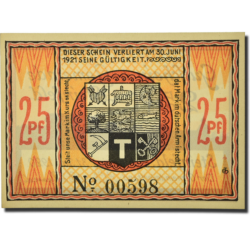 Banconote, Germania, Steinfeld Gemeinde, 25 Pfennig, paysage, 1920, 1920-07-31