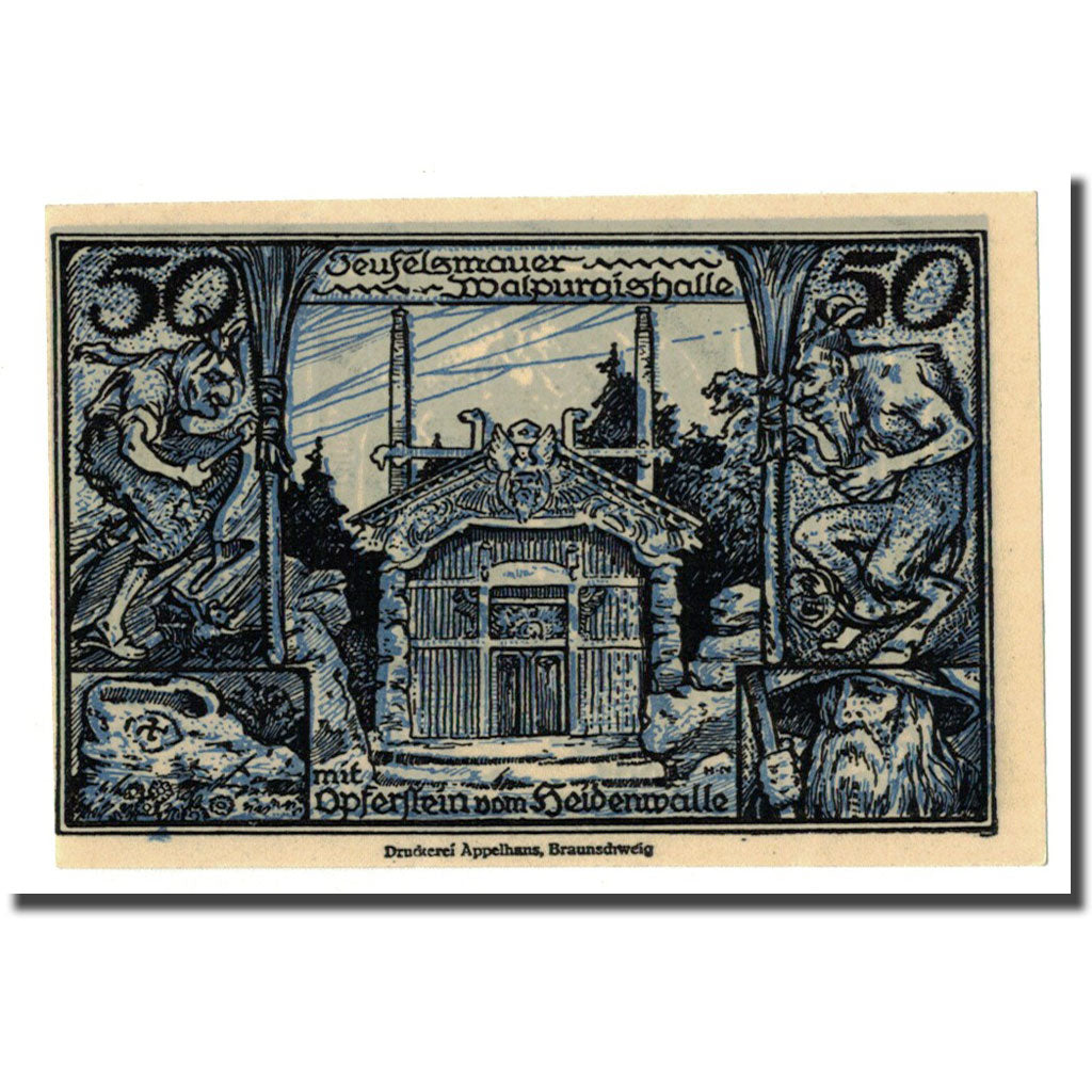 Banconote, Germania, Thale a.Harz Stadt, 50 Pfennig, personnage, O.D, SPL