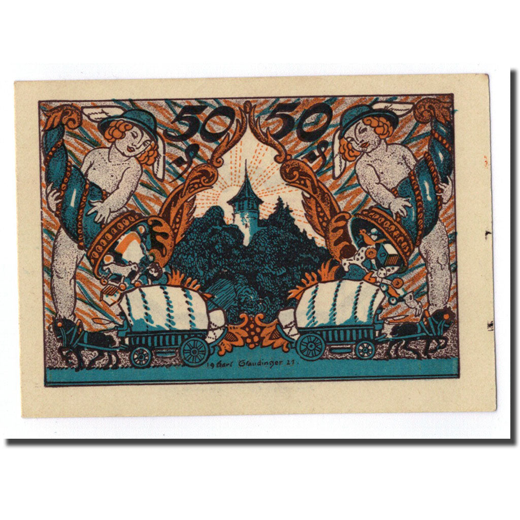 Banconote, Germania, Sonneberg, 50 Pfennig, paysage, 1921, 1921-01-21, SPL