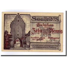 Banknote, Germany, Saalfeld, 10 Pfennig, pont, 1921, 1921-04-01, UNC(63)