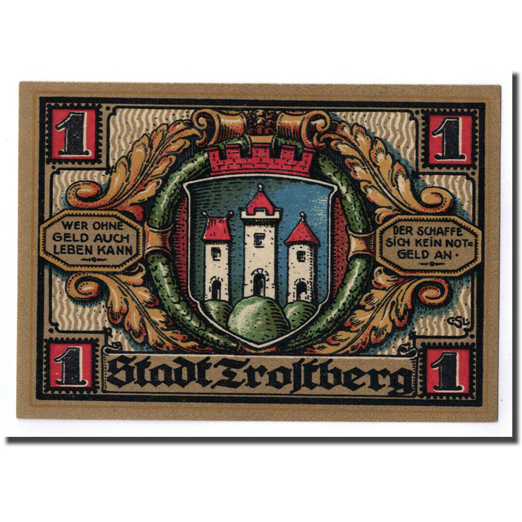 Banconote, Germania, Trostberg, 1 Mark, château, O.D, SPL, Mehl:1348.2