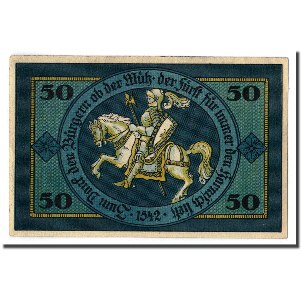 Banconote, Germania, Torgau, 50 Pfennig, cavalier, 1921, 1921-02-10, SPL