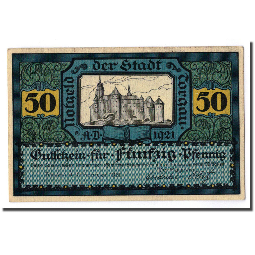 Banconote, Germania, Torgau, 50 Pfennig, cavalier, 1921, 1921-02-10, SPL