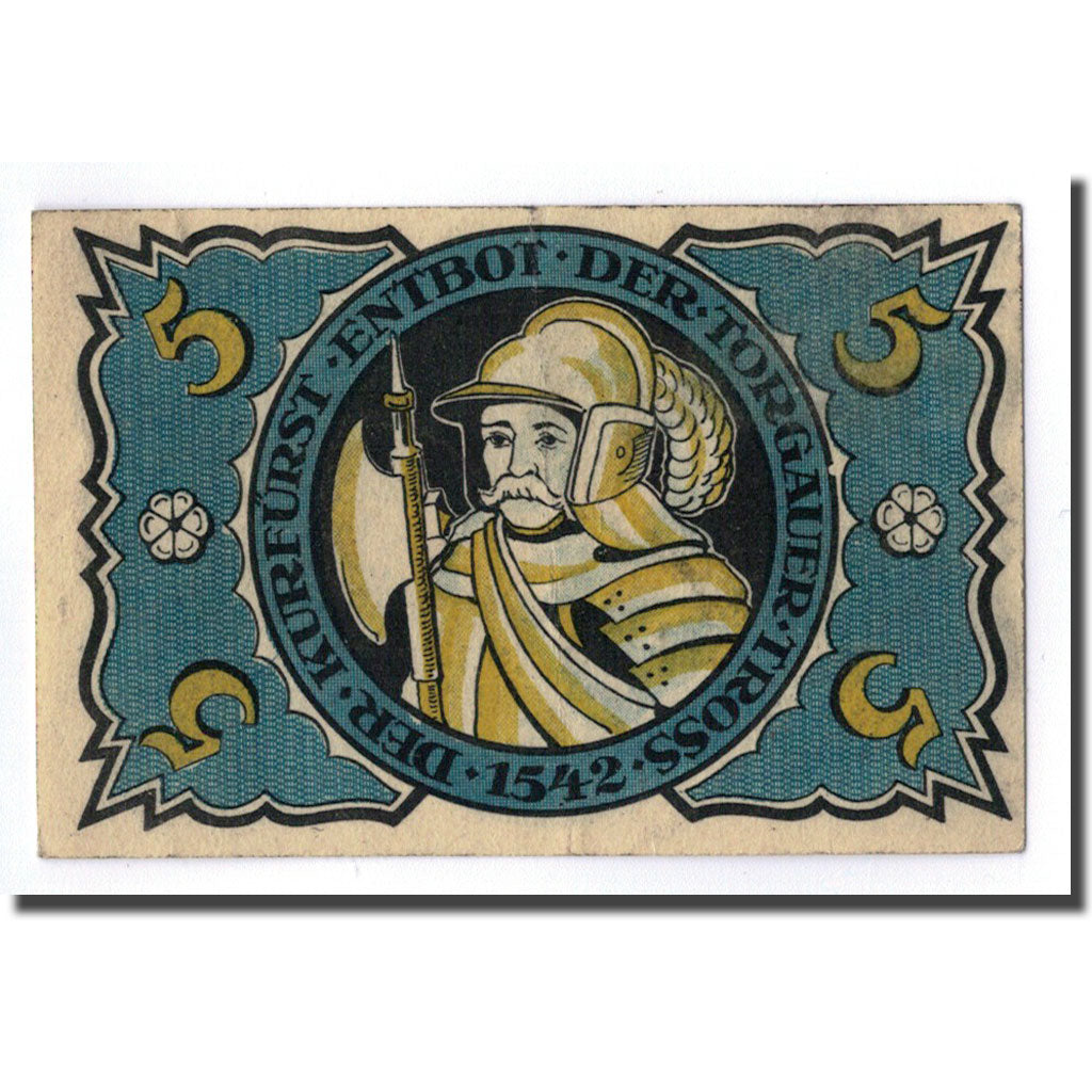 Banconote, Germania, Torgau, 5 Pfennig, chevalier, 1921, 1921-02-10, SPL