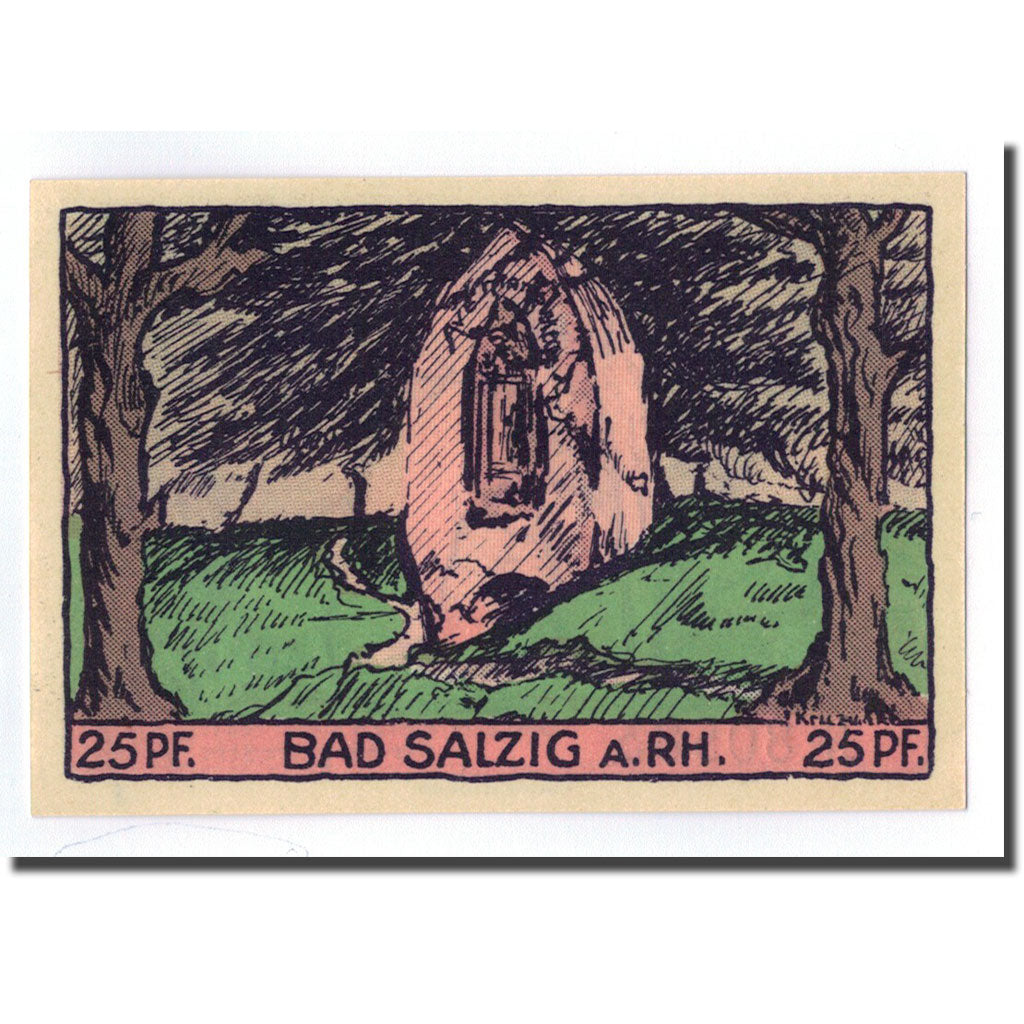 Banknote, Germany, Salzig, 25 Pfennig, paysage, 1921, 1921-04-25, UNC(63)