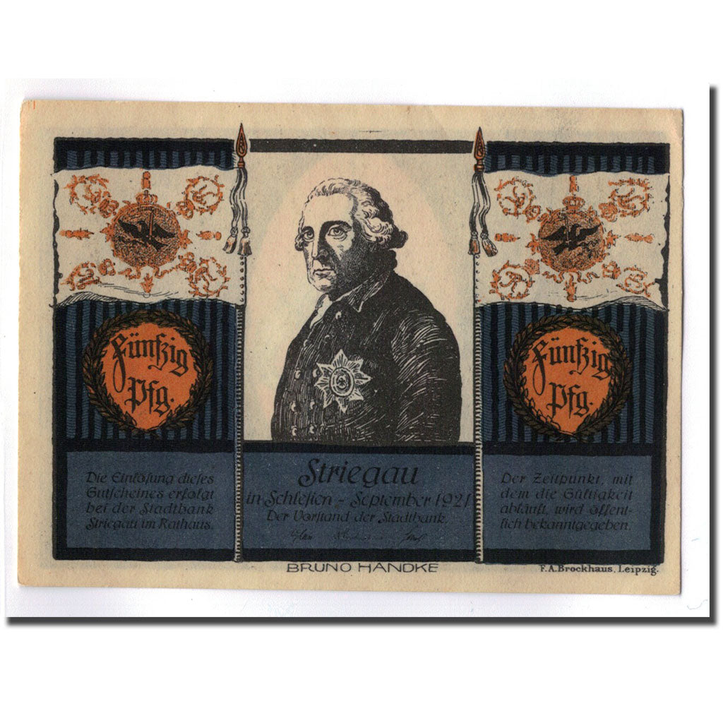 Banknote, Germany, Striegau, 50 Pfennig, tour, 1921, UNC(63), Mehl:1284.1